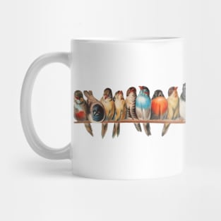 a perch of birds Mug